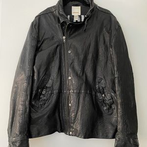 DIESEL BLACK LEATHER JACKET